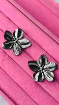 Stellar Bloom Earrings- Silver Petals