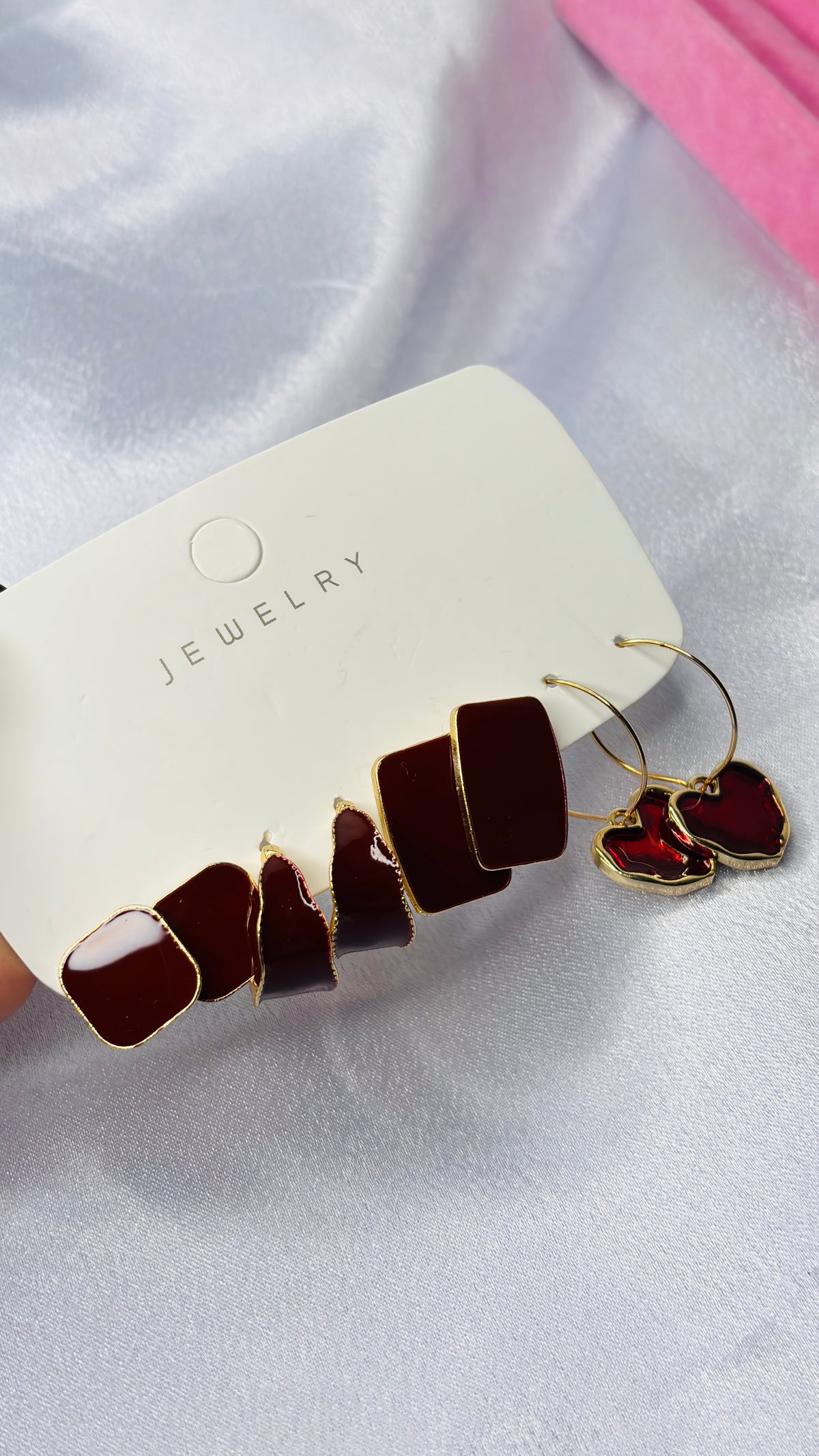 Crimson Heart Earrings set