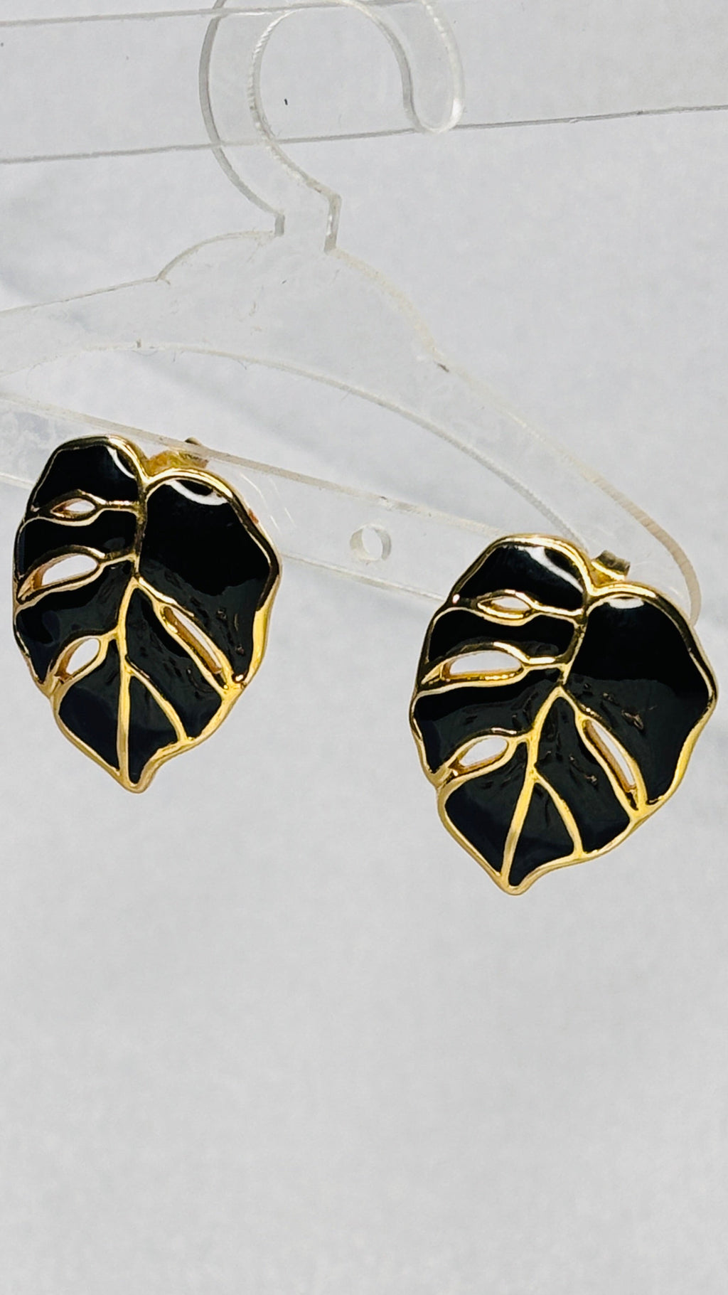 Lunar Leaf Earrings- Midnight Black