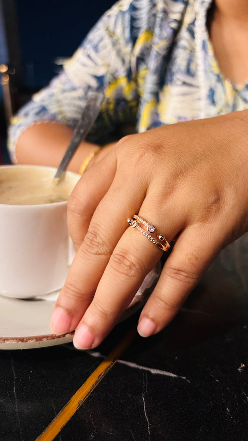 AD line ring- Rose gold