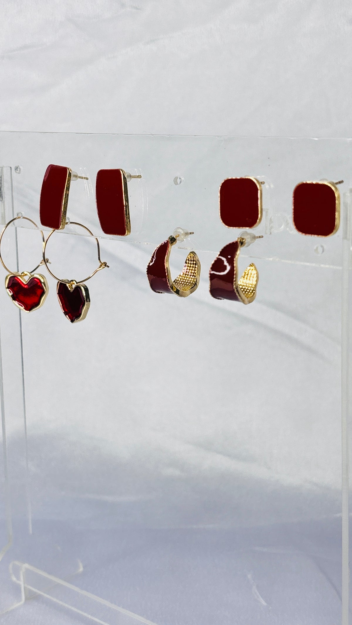 Crimson Heart Earrings set
